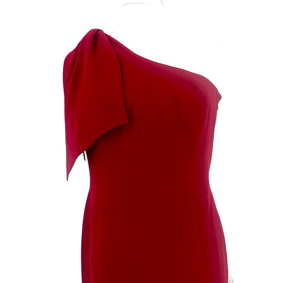 Dress The Population Tiffany One-Shoulder Midi Dress Garnet Red Size XL NWT - Picture 5 of 16